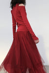 MARC LE BIHAN 2834 Off Shoulder Dress Red